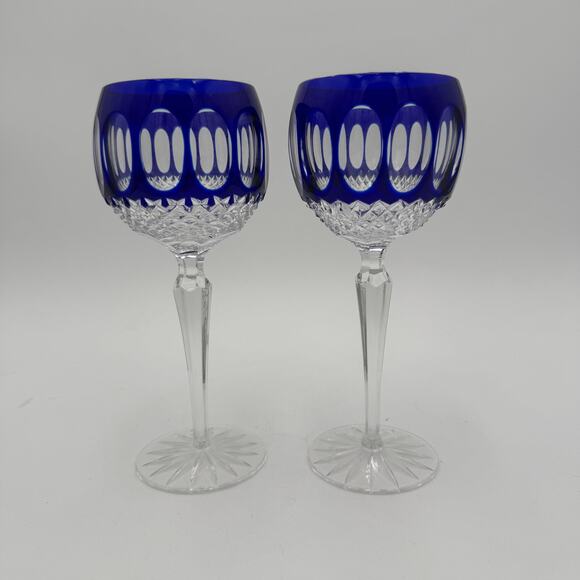 Vintage Godinger Edinburgh Blue Hock Wine Glasses, Stemware, set of 2 - Picture 1 of 7